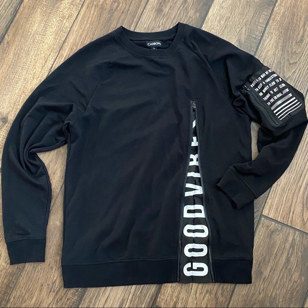 Carbon Good Vibes zipper sweatshirt